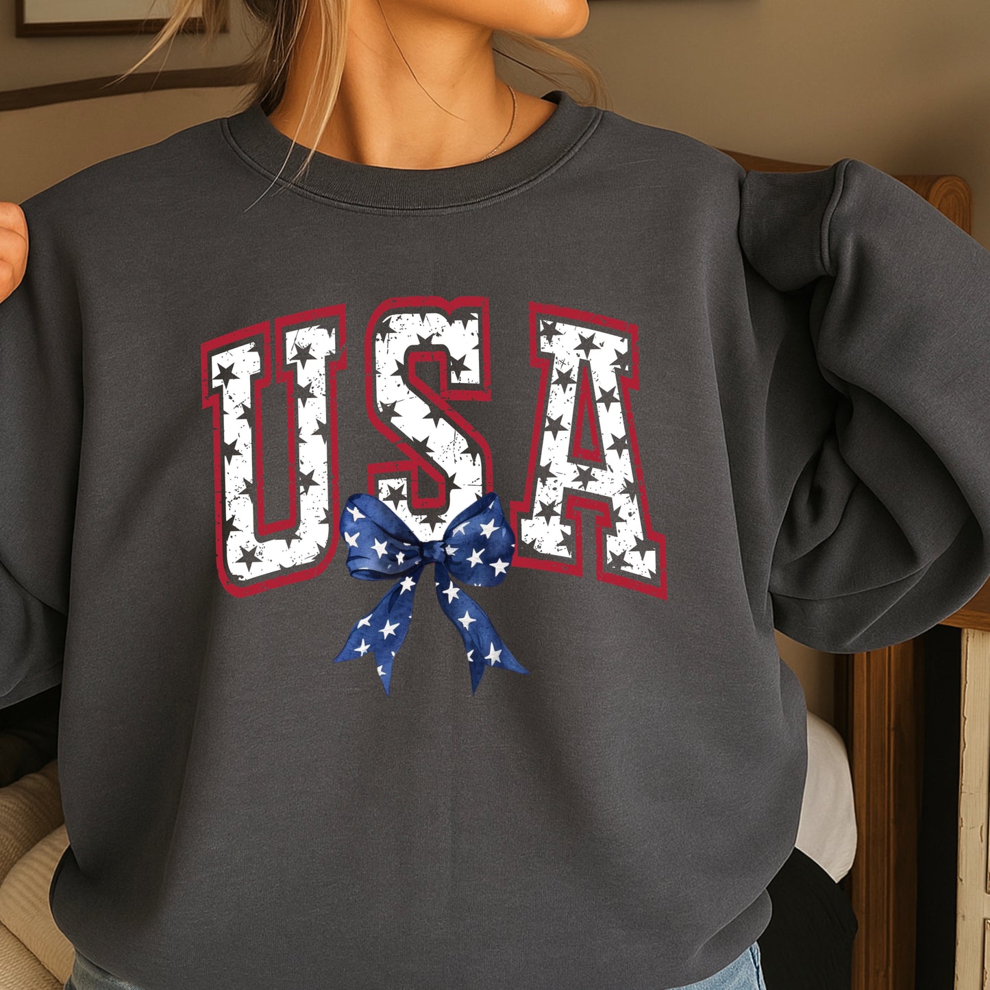 USA Patriotic Crewneck Sweatshirt