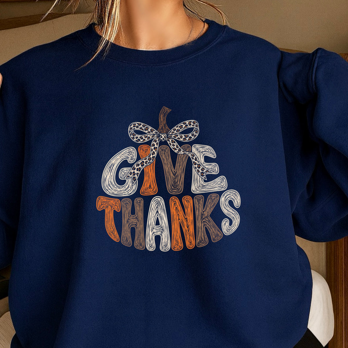 Give Thanks Thanksgiving Crewneck Sweatshirt