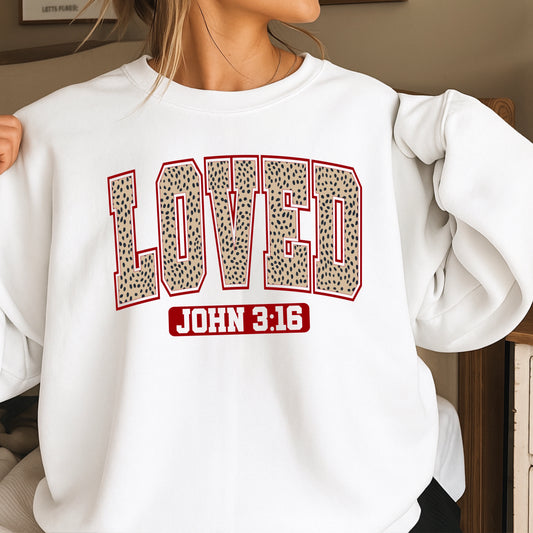 Leopard Loved John 3:16 Valentine DTF Transfer