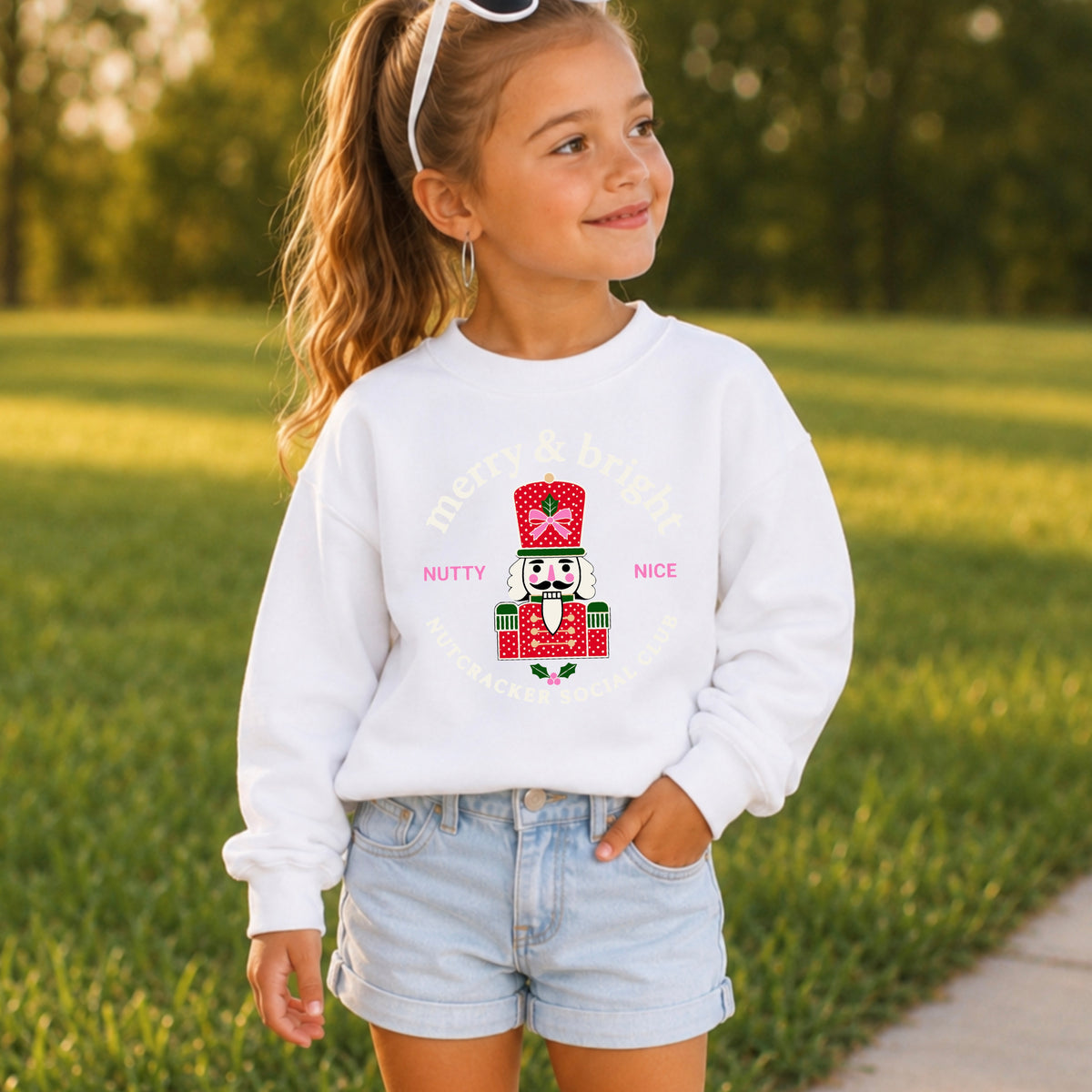 Nutcracker Social Club Christmas Youth Crewneck Sweatshirt