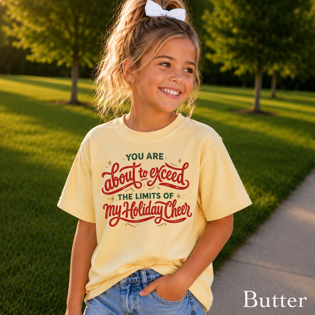 You Are About To Exceed My Limits Of Holiday Cheer Christmas Youth Comfort Color T-Shirt