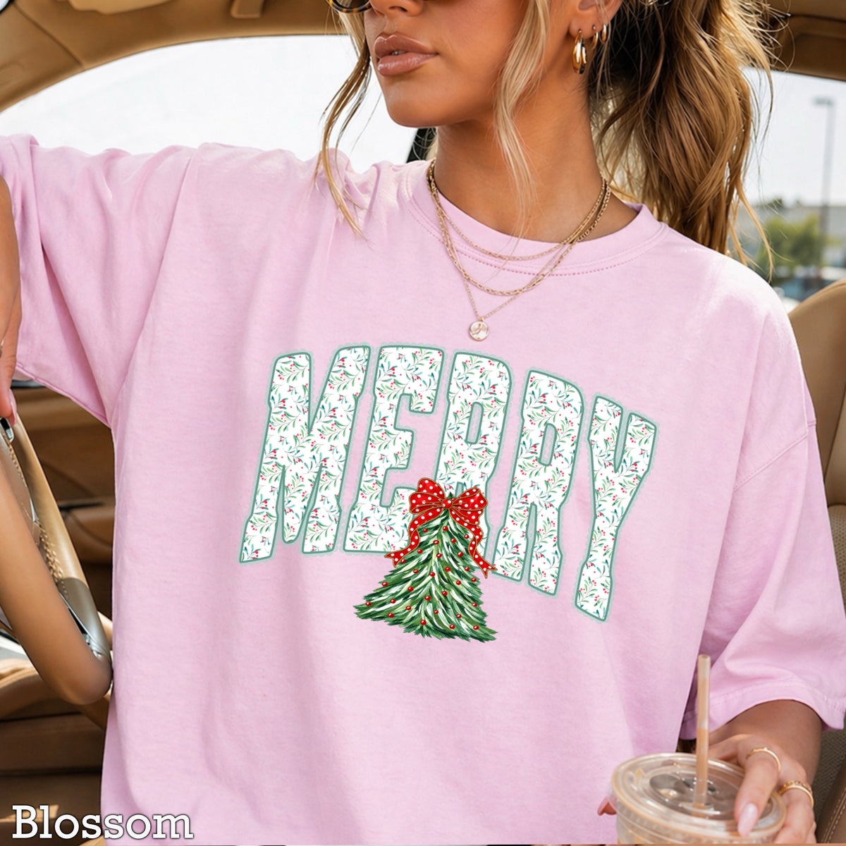 Merry Christmas Comfort Color Graphic Tee
