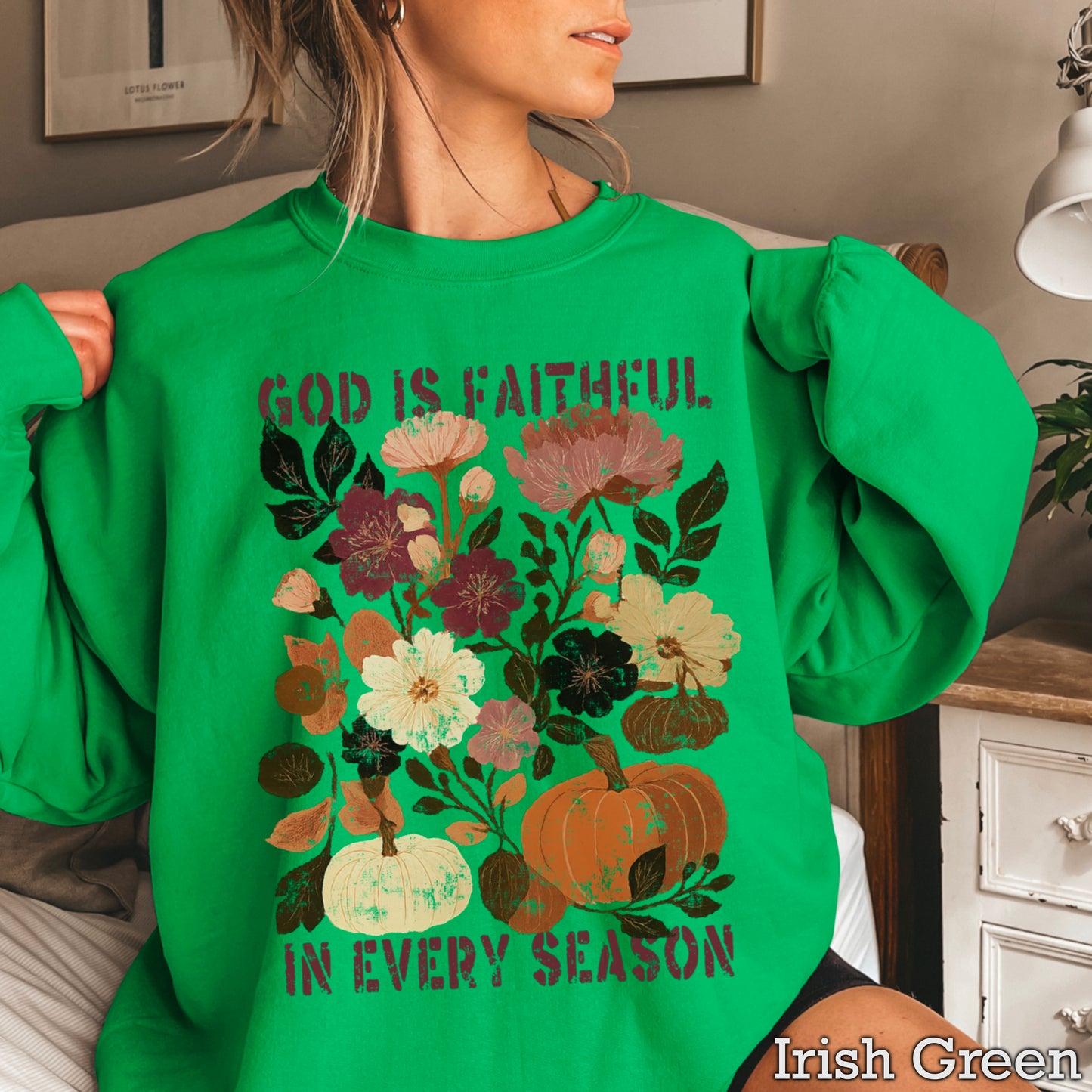 God Is Faithful In Every Season Plum Crewneck Sweatshirt