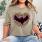 Leopard Bat Halloween Comfort Color Graphic Tee