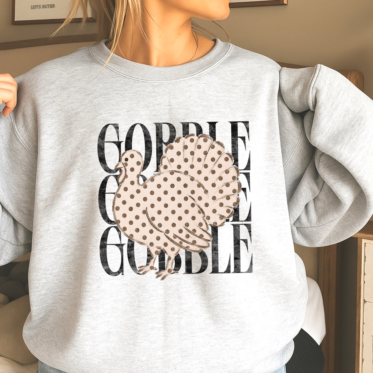 Gobble Thanksgiving Crewneck Sweatshirt