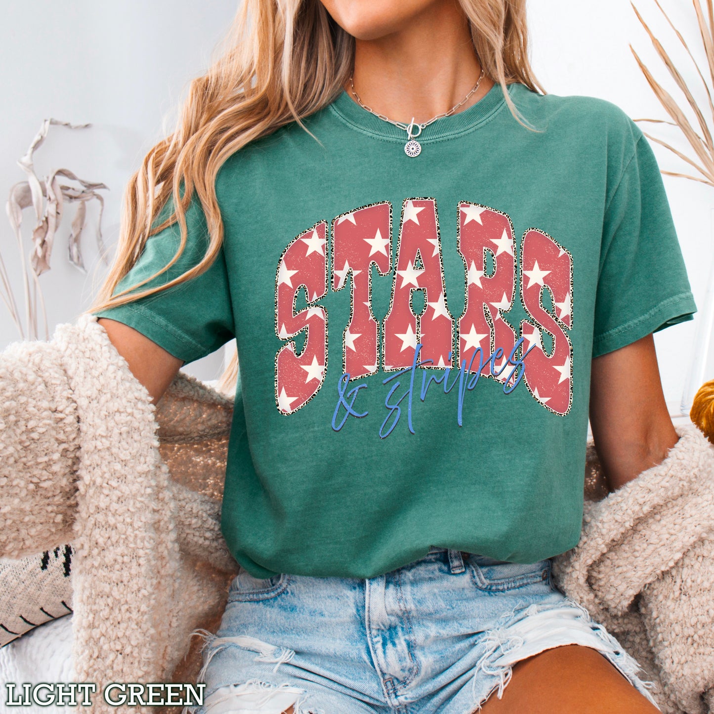 Stars & Stripes July 4th Comfort Color Graphic Tee