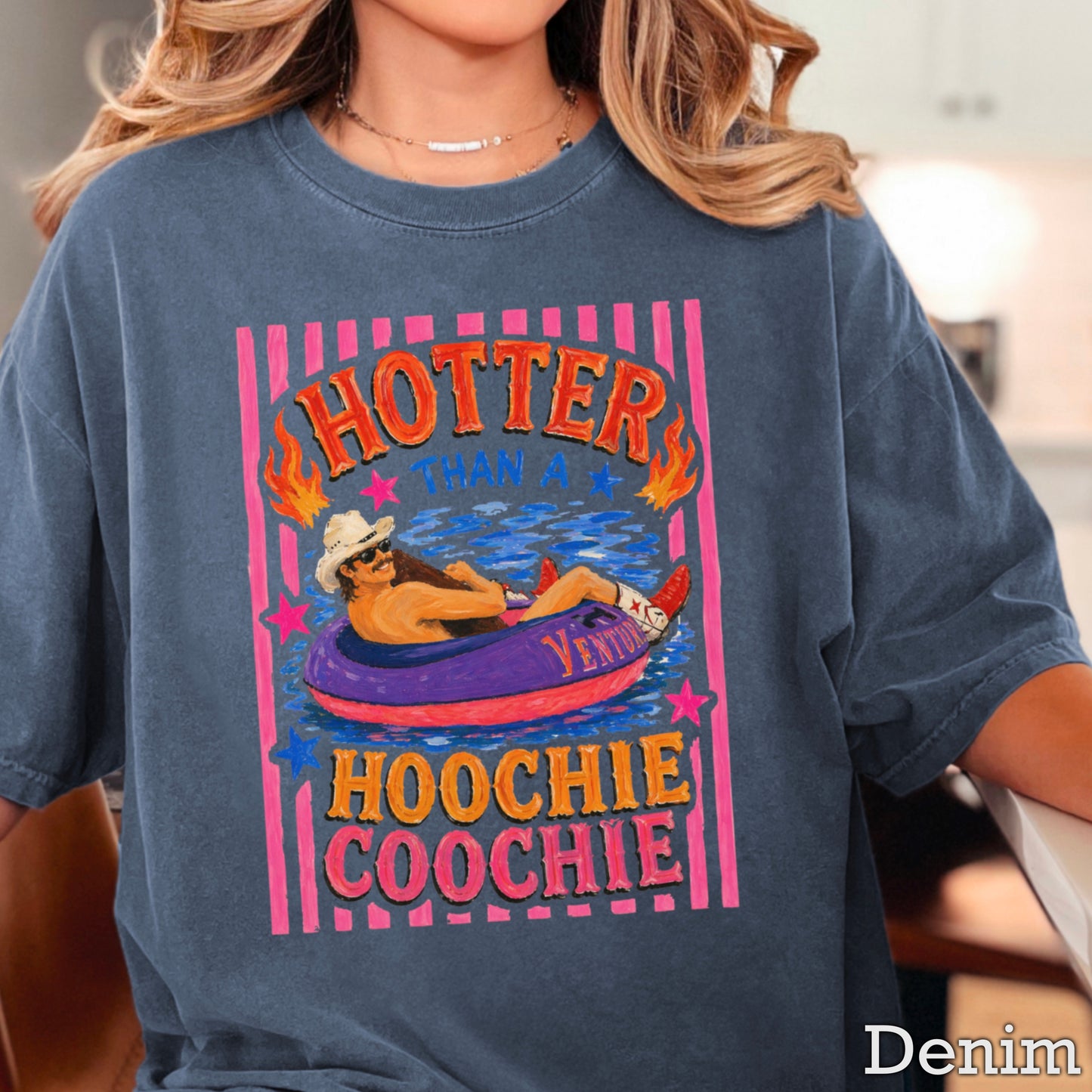 Hotter Than A Hoochie Coochie Comfort Color Graphic Tee