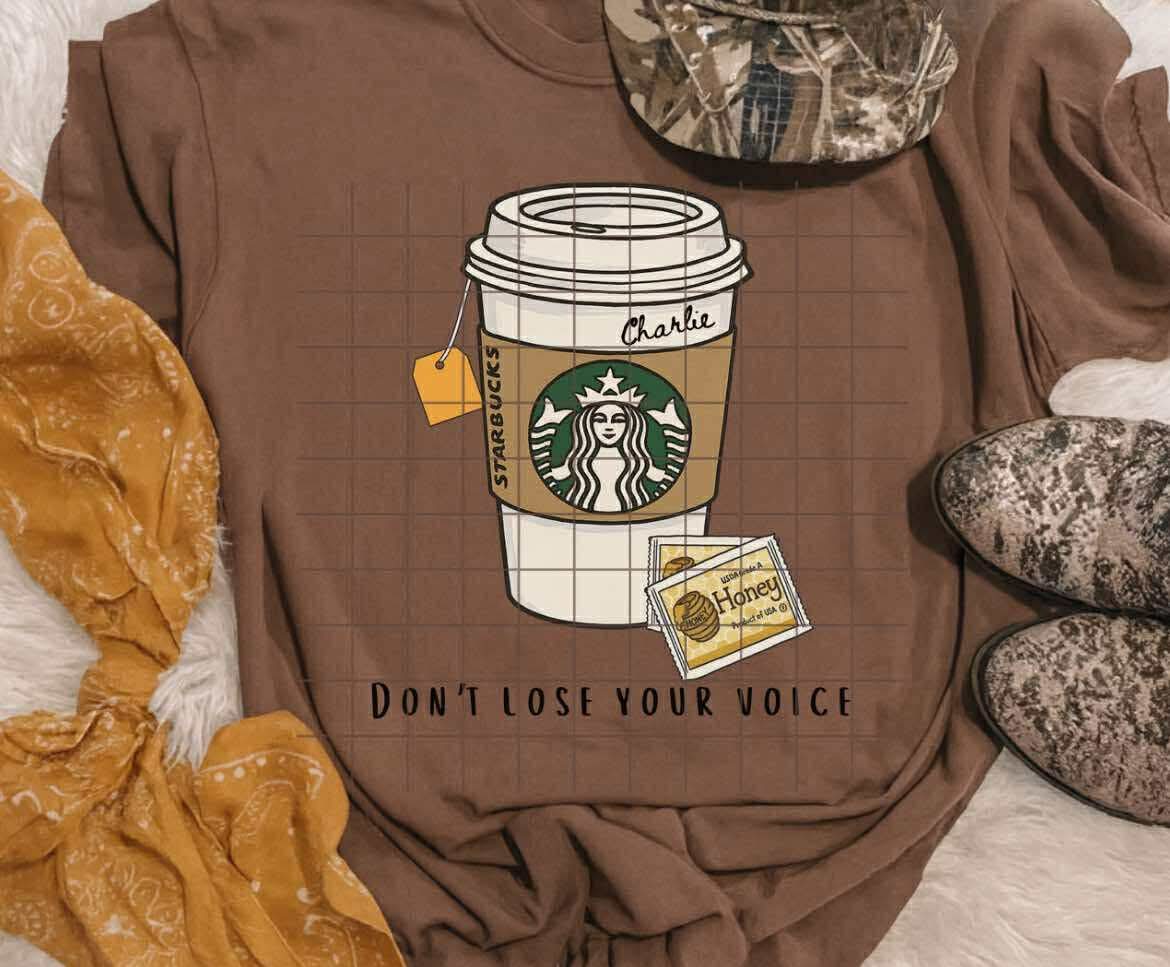 Don’t Lose Your Voice Mint Tea With Honey DTF Transfer