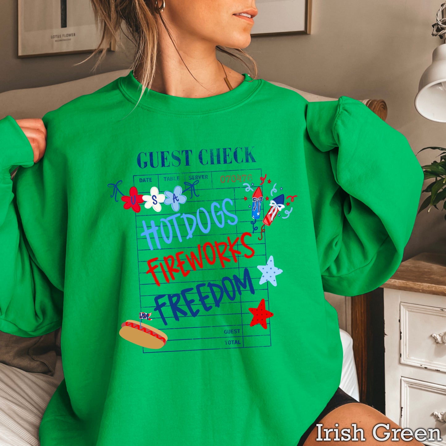Guest Check July 4th Crewneck Sweatshirt