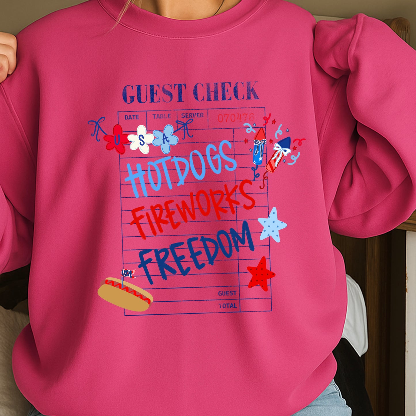 Guest Check July 4th Crewneck Sweatshirt