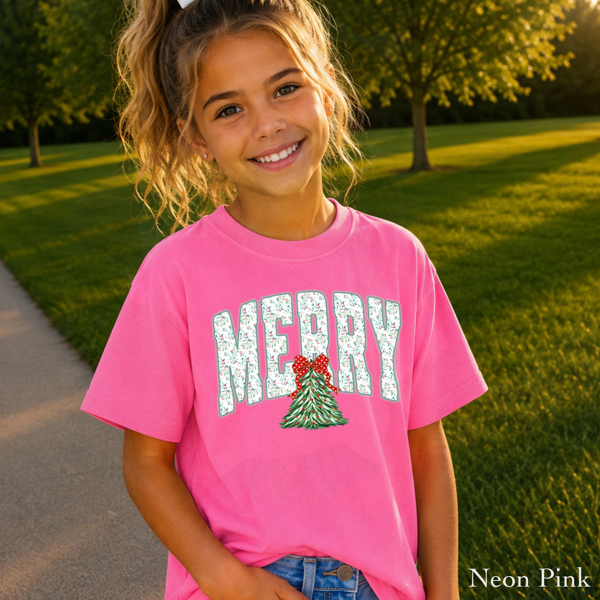 Merry Christmas Youth Comfort Color T-Shirt