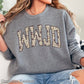 WWJD Camo Christian Graphic Crewneck Sweatshirt
