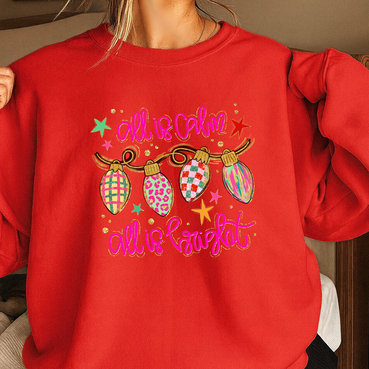 All Is Calm Christmas Crewneck Sweatshirt