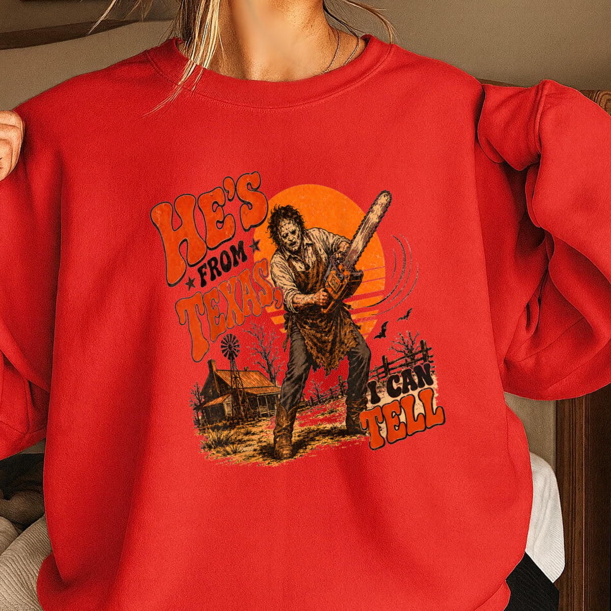 He’s From Texas Halloween Sweatshirt