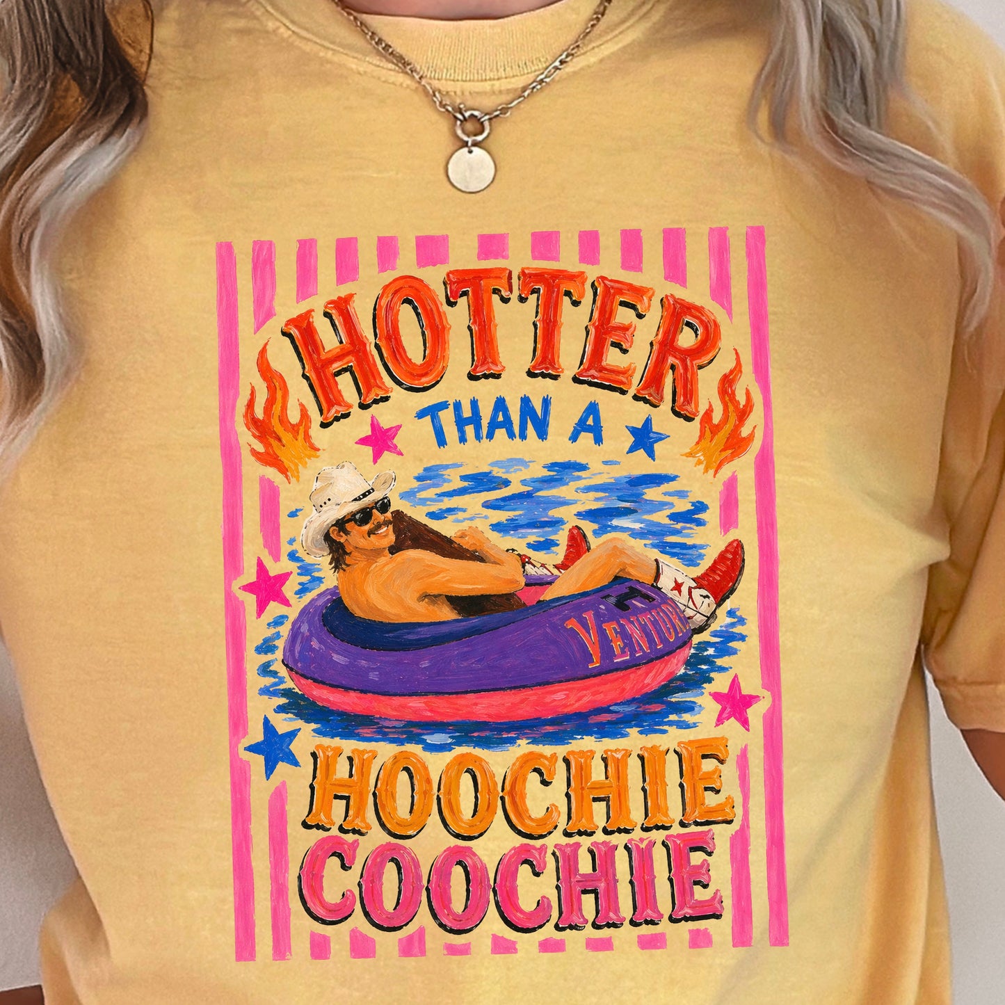 Hotter Than A Hoochie Coochie Comfort Color Graphic Tee