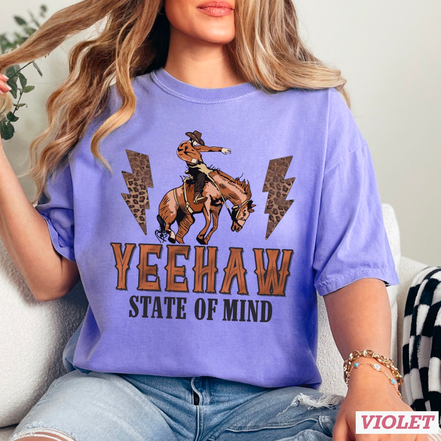 Yeehaw State Of Mind  Comfort Color Graphic Tee