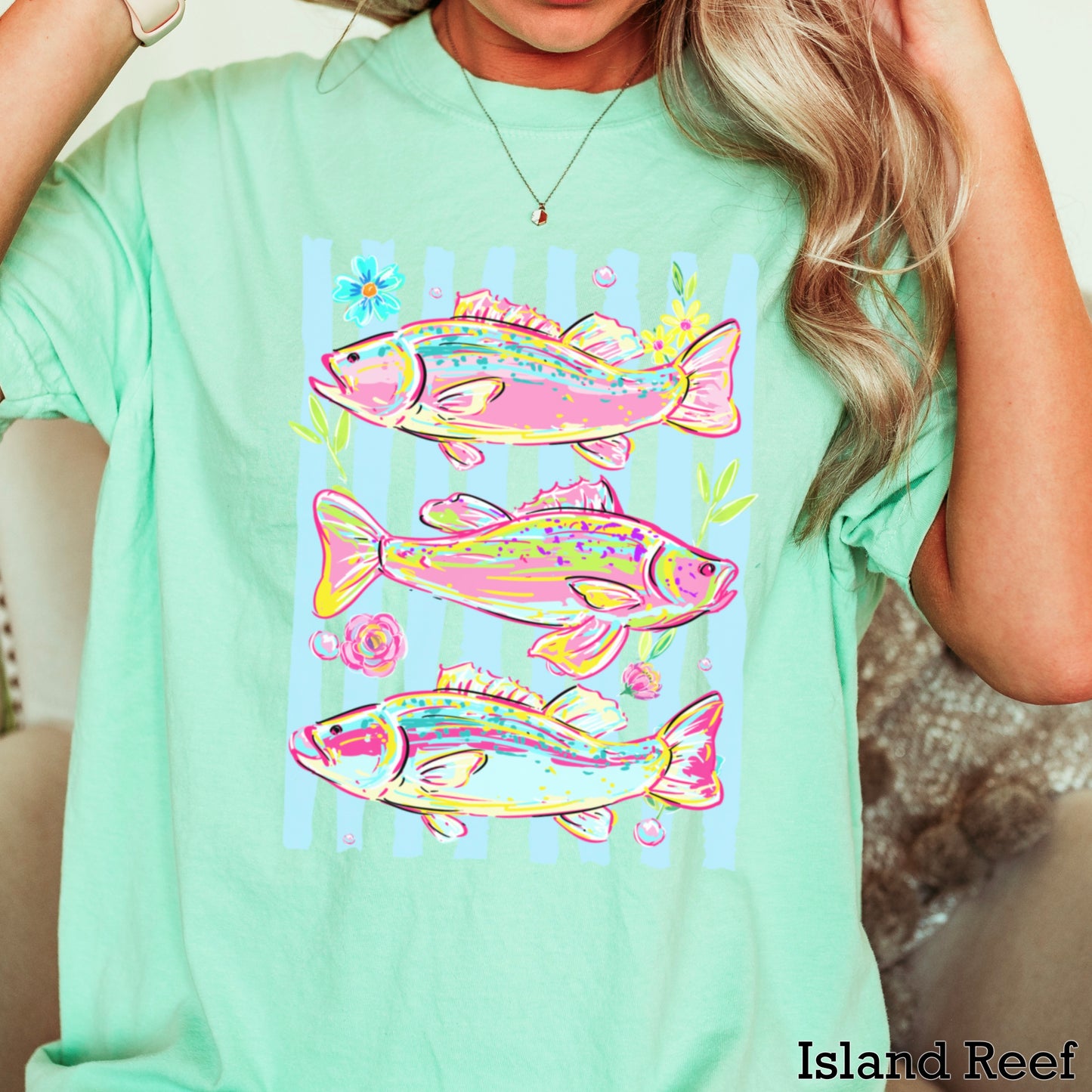 Fish Trio Comfort Color Graphic Tee