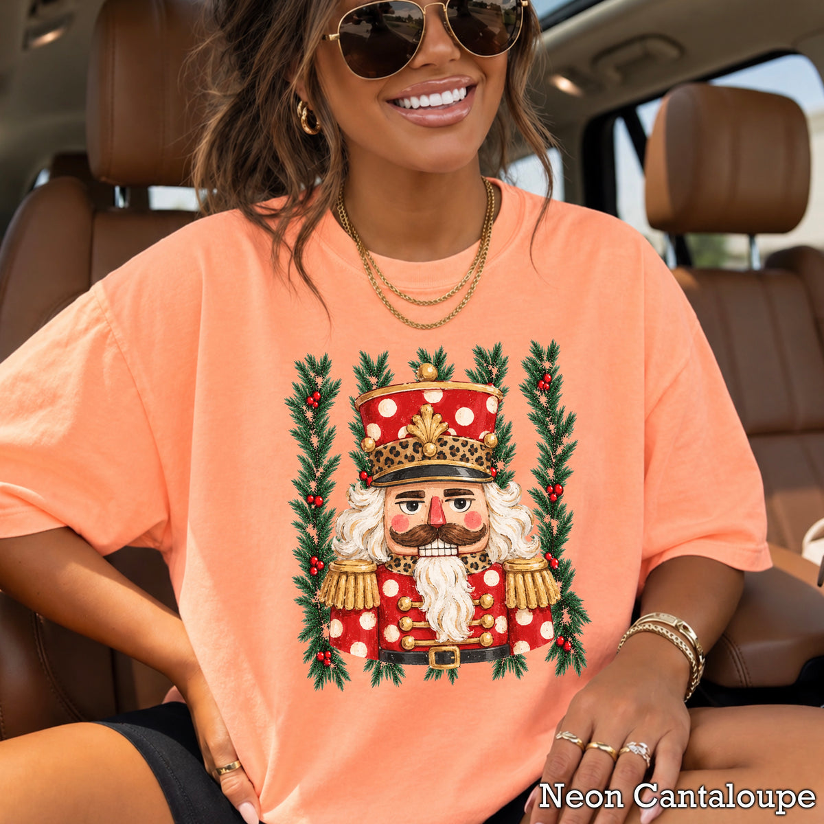 Preppy Nutcracker Christmas Comfort Color Graphic Tee