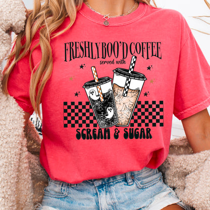 Freshly Boo’d Coffee Halloween Comfort Color Graphic Tee