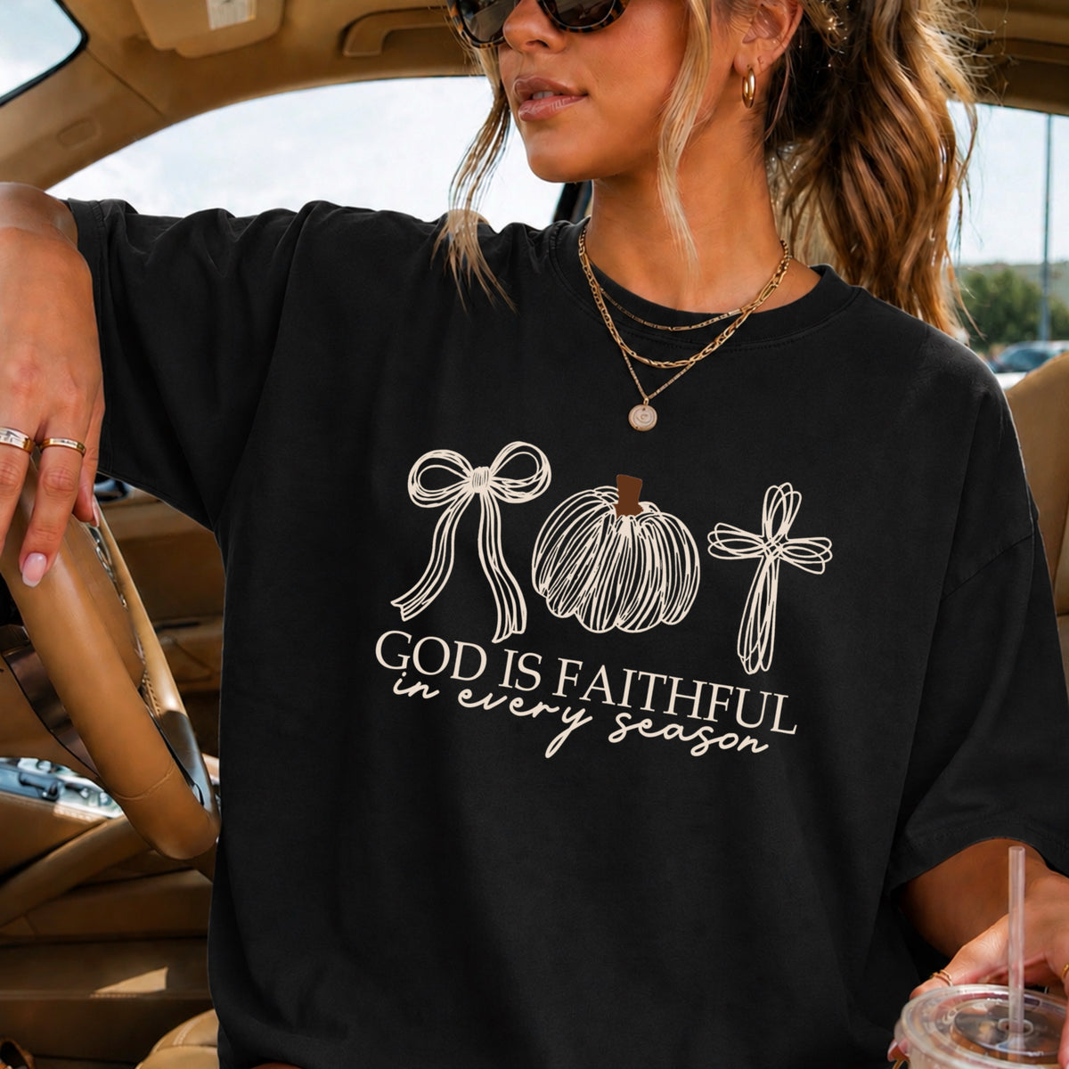 God Is Faithful In Every Season Comfort Color Graphic Tee