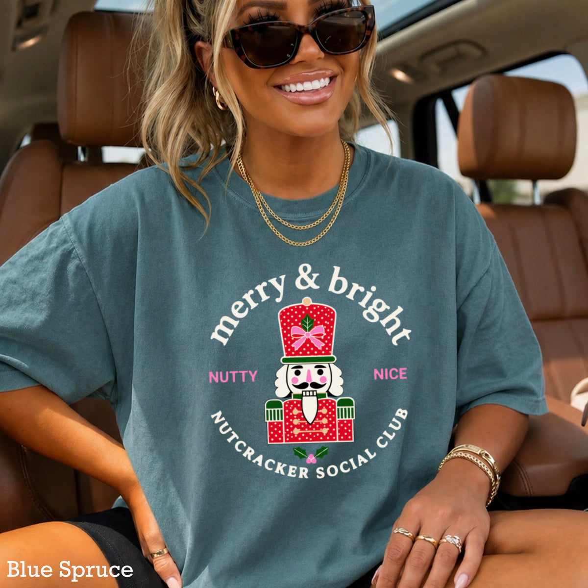 Nutcracker Social Club Christmas Comfort Color Graphic Tee