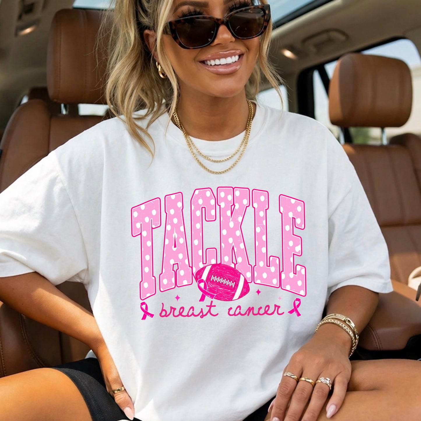 Tackle Breast Cancer Comfort Color Graphic Tee