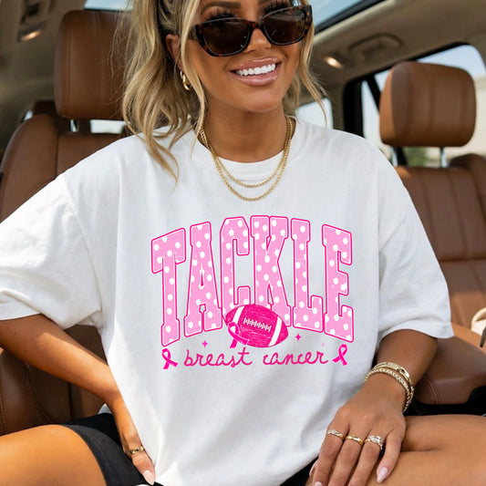 Tackle Breast Cancer Comfort Color Graphic Tee