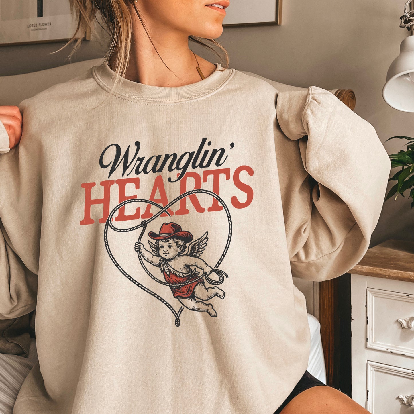 Wranglin Hearts Valentine’s Day Crewneck Sweatshirt