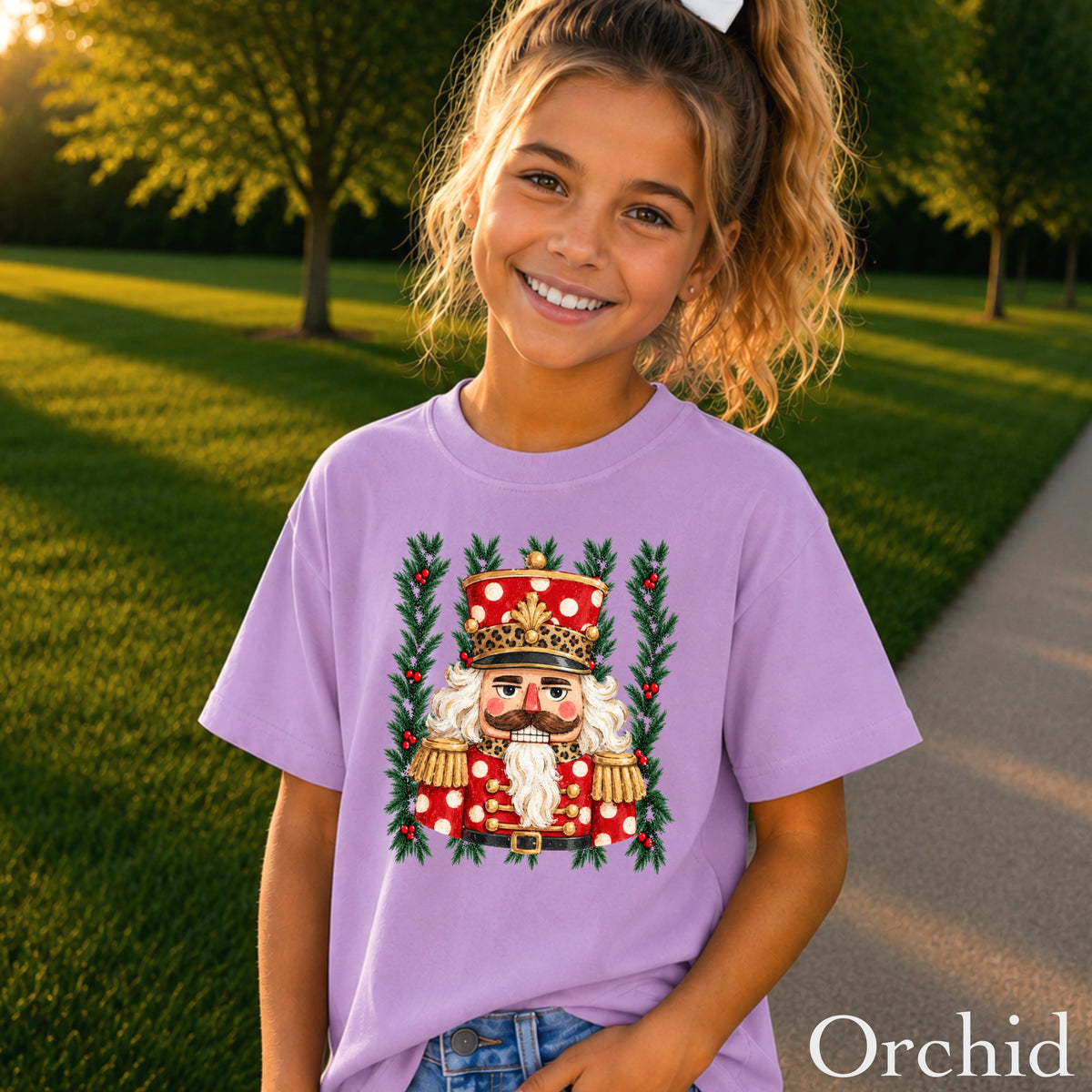 Preppy Nutcracker Christmas Youth Comfort Color T-Shirt