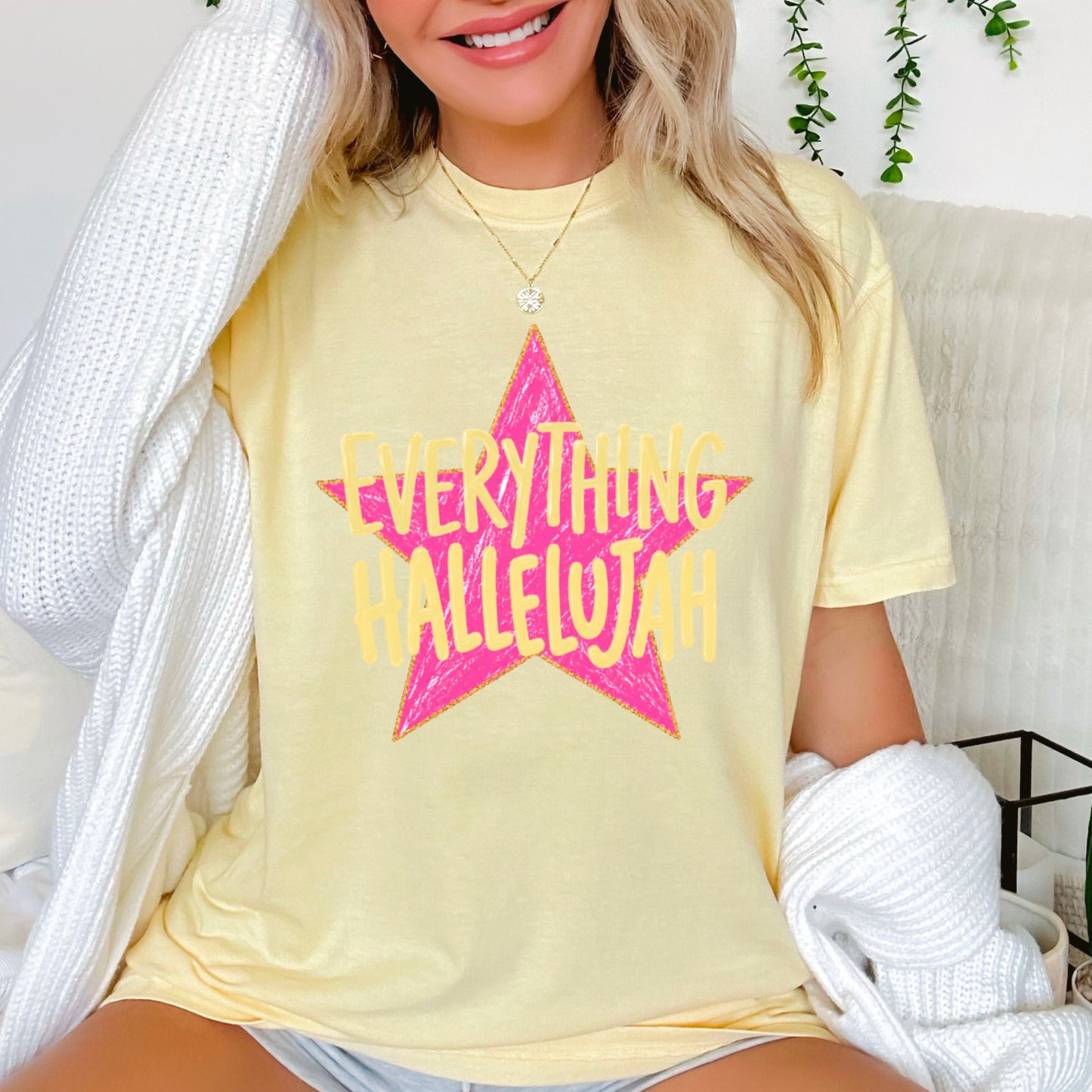 Everything Hallelujah Comfort Color Graphic Tee