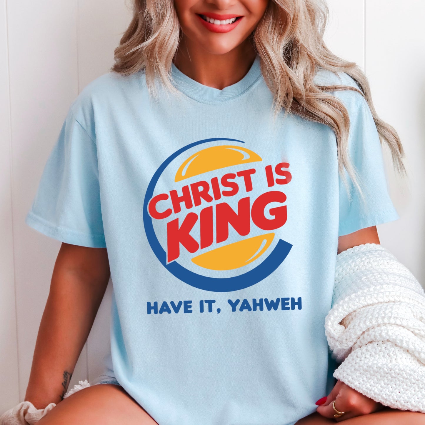 Christ Is King Christian Comfort Color Graphic Tee