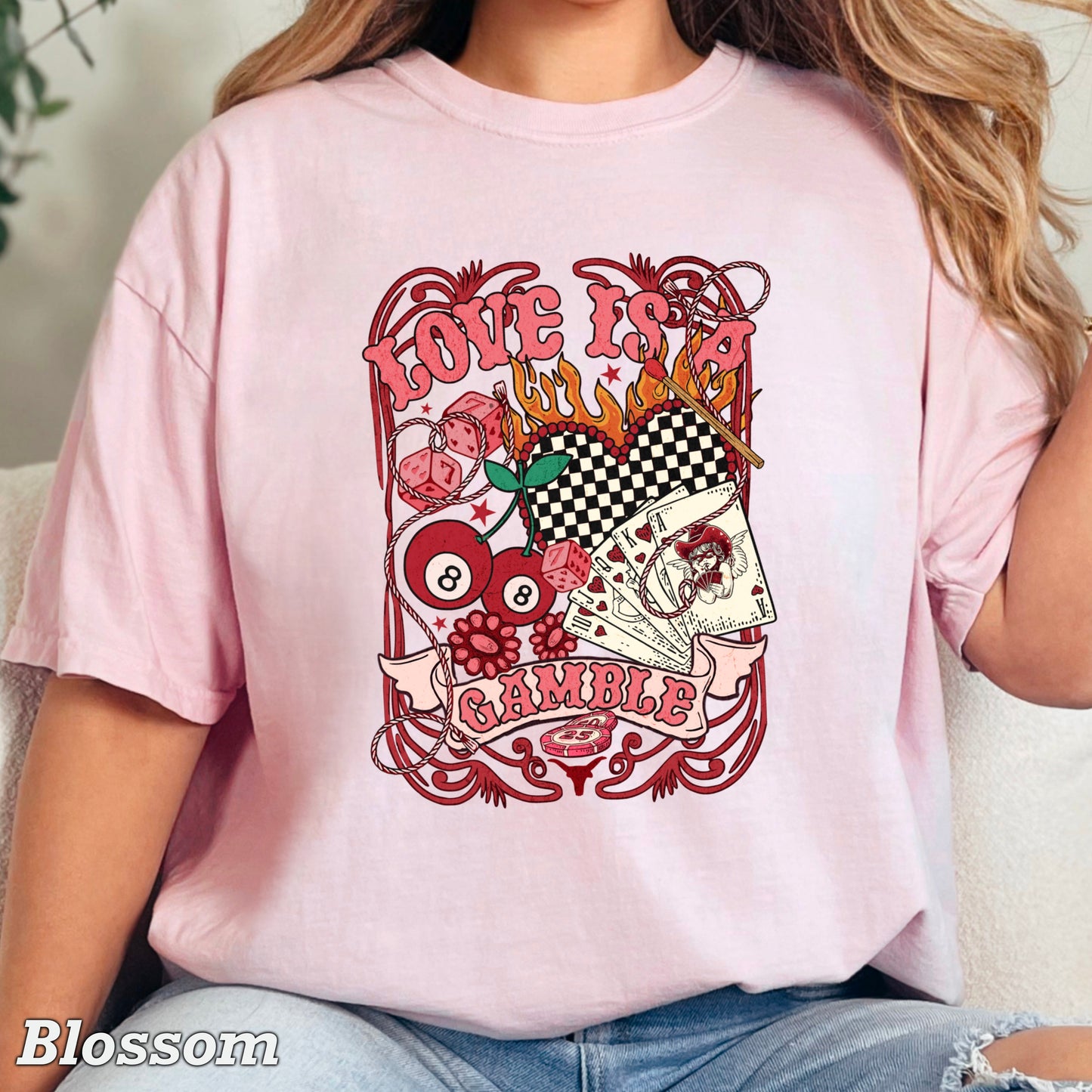 Love Is A Gamble Comfort Color Graphic Tee