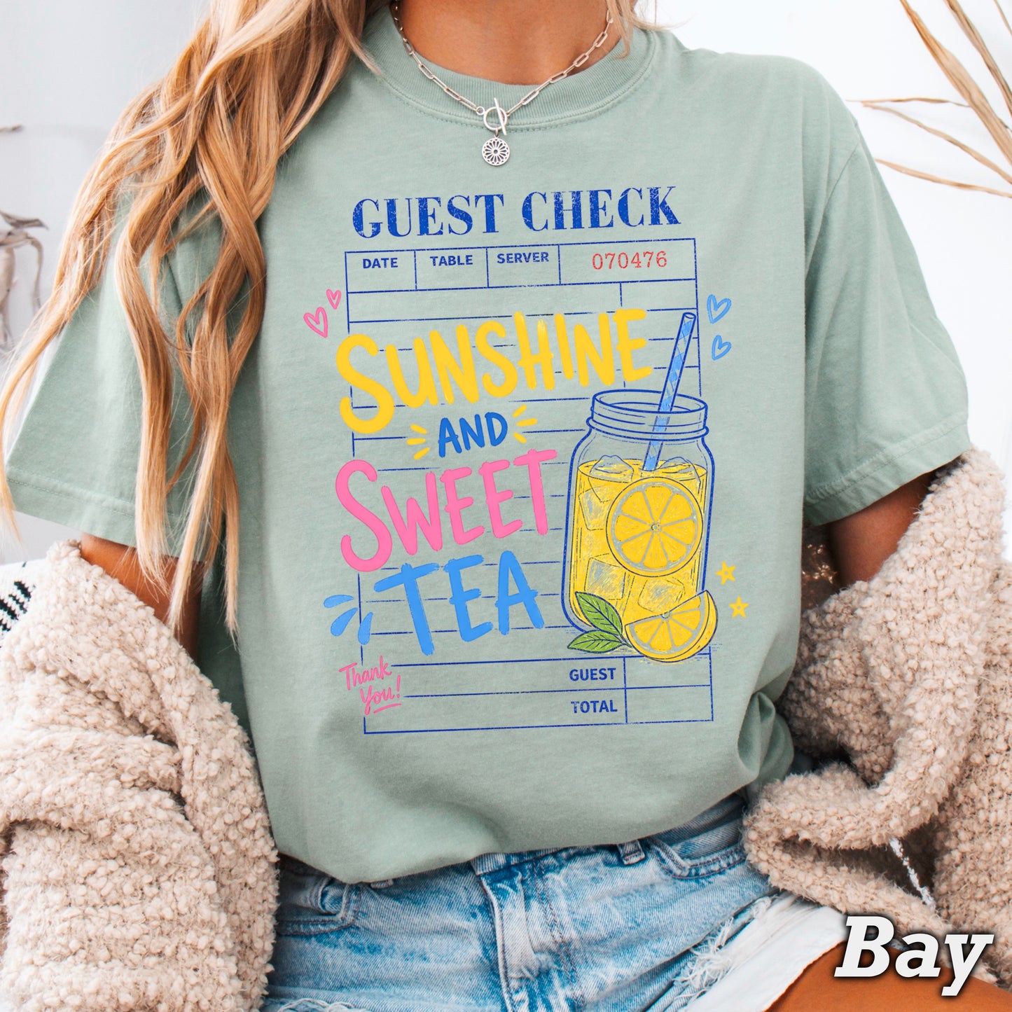 Guest Check Sunshine & Sweet Tea Comfort Color Graphic Tee