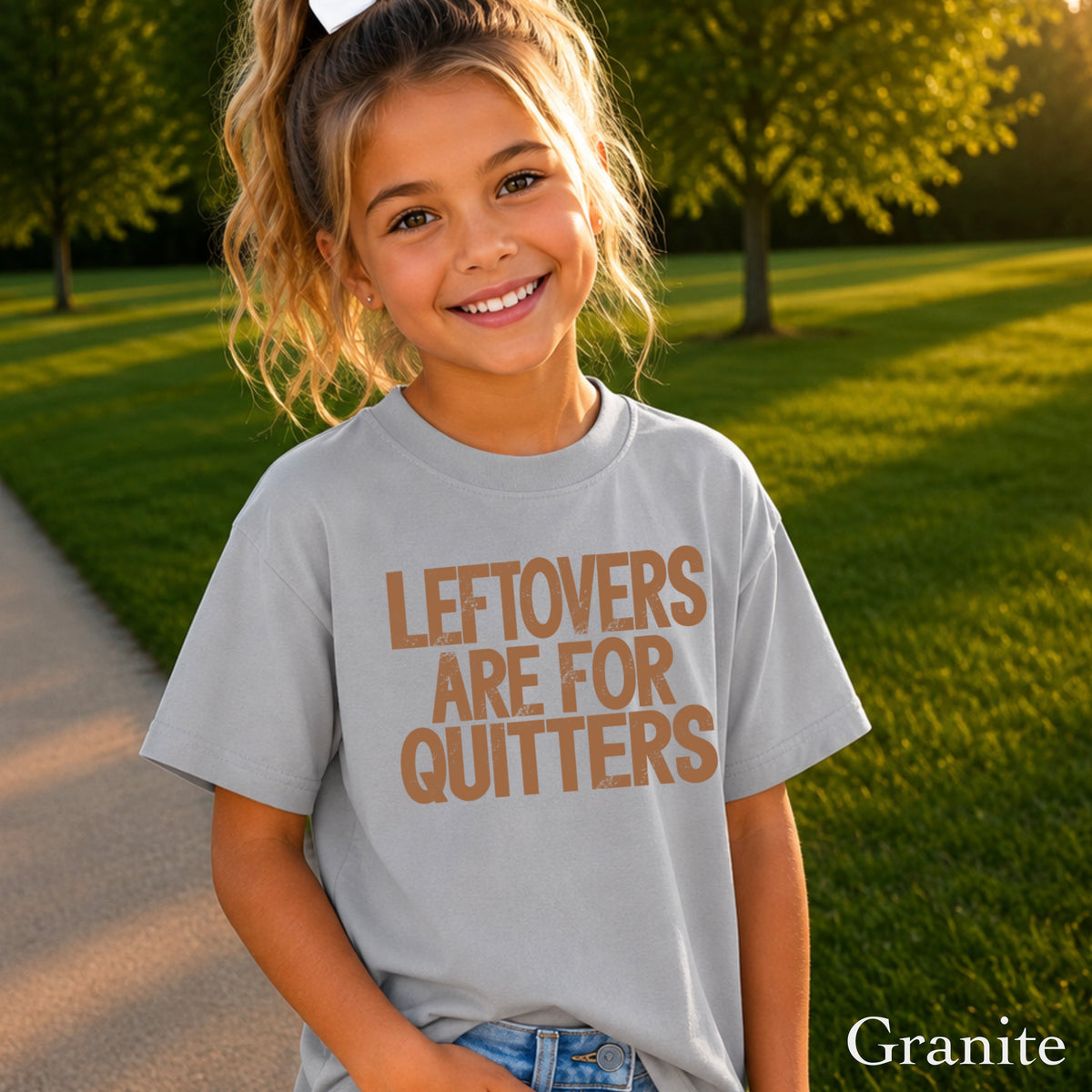 Leftovers Are For Quitters Thanksgiving Youth Comfort Color T-Shirt