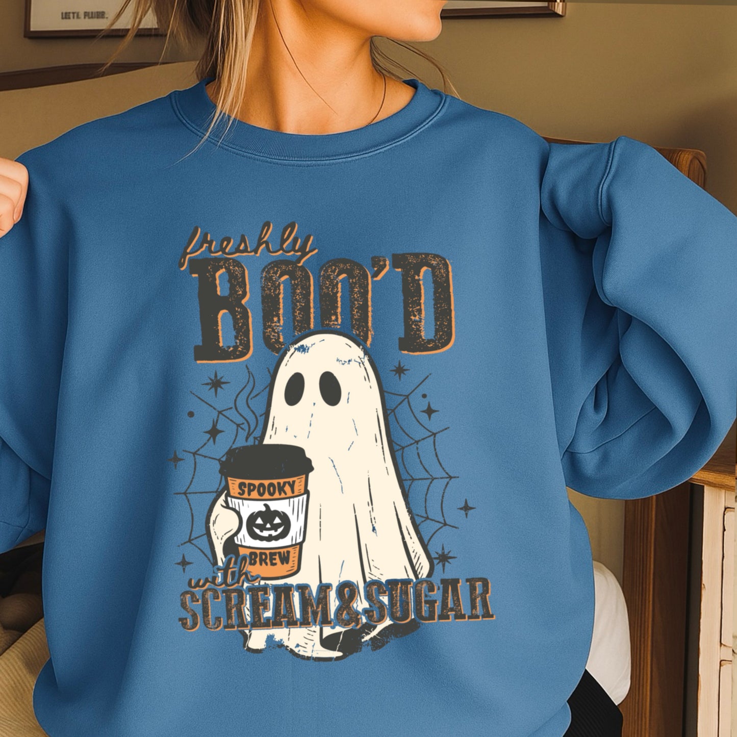 Freshly Boo’d Scream & Sugar Halloween Crewneck Sweatshirt