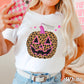 Leopard Pumpkin Halloween Comfort Color Graphic Tee
