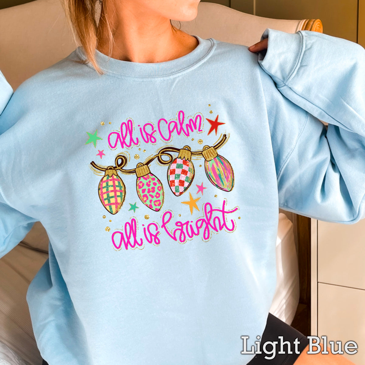 All Is Calm Christmas Crewneck Sweatshirt