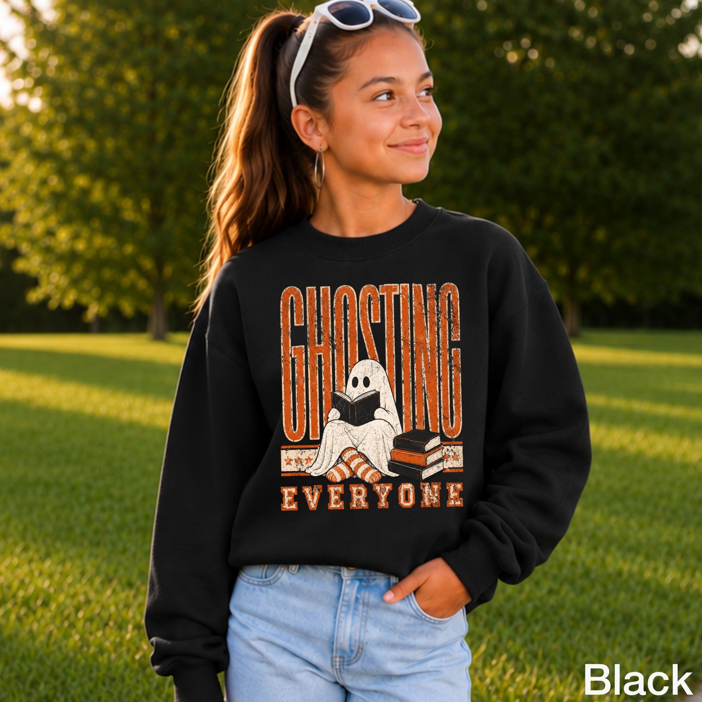 Ghosting Everyone Halloween Youth Crewneck Sweatshirt