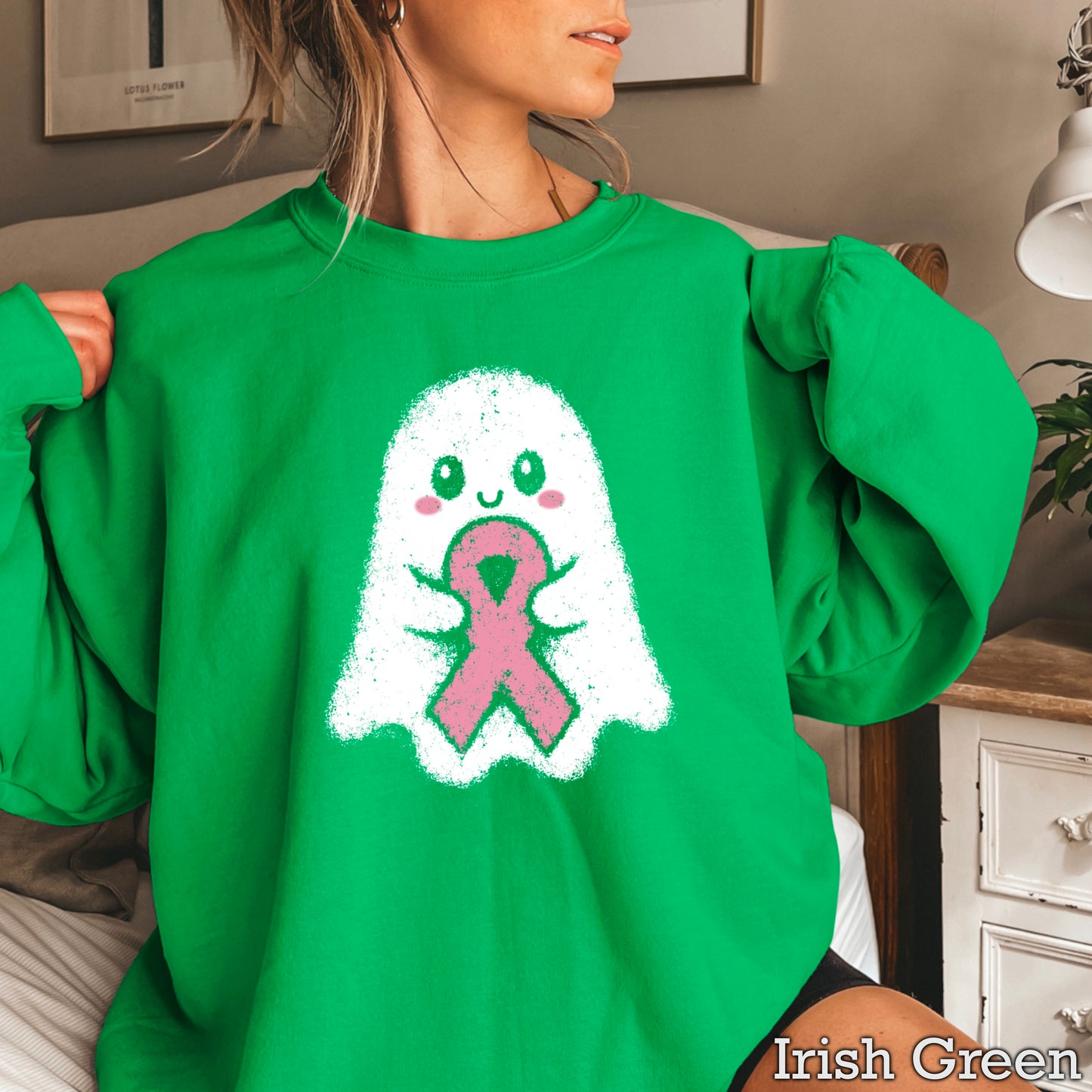 Breast Cancer Ghost Crewneck Sweatshirt