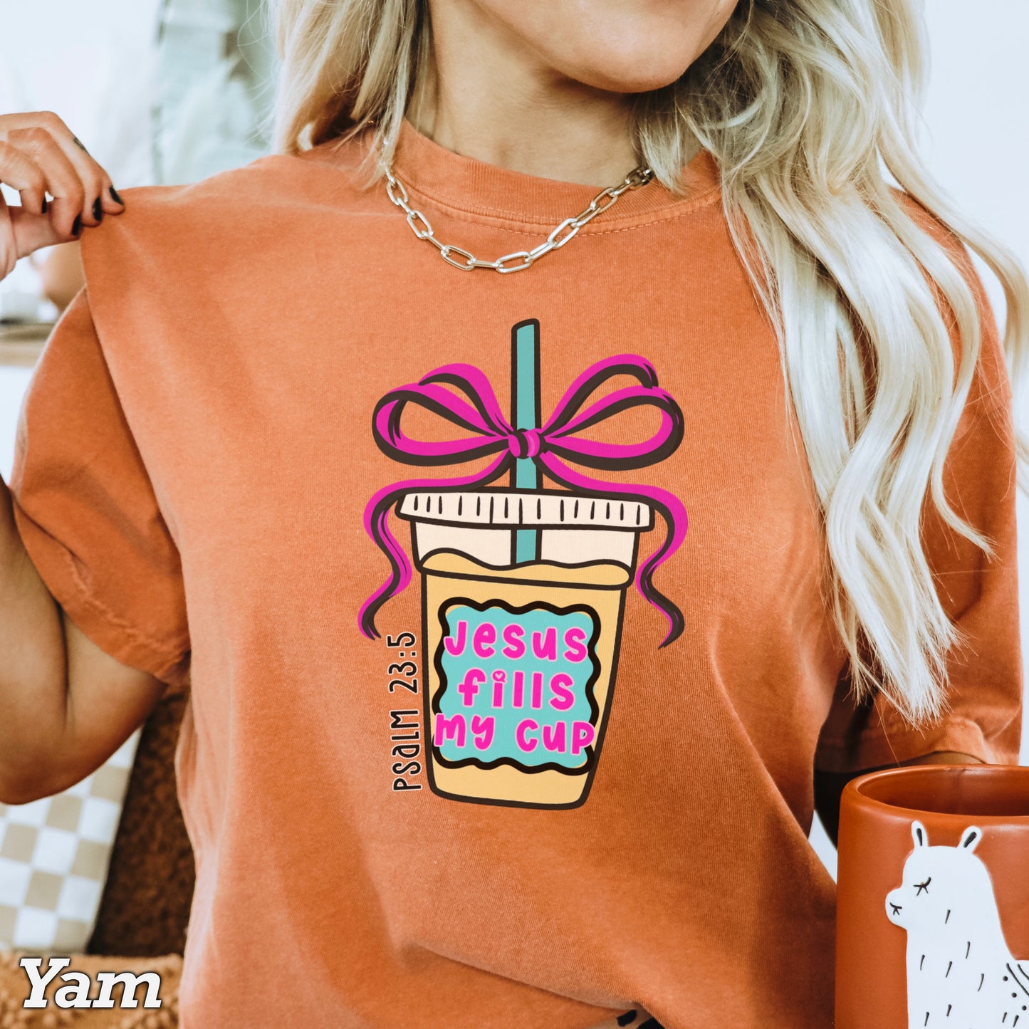 Jesus Fills Up My Cup Christian Comfort Color Graphic Tee