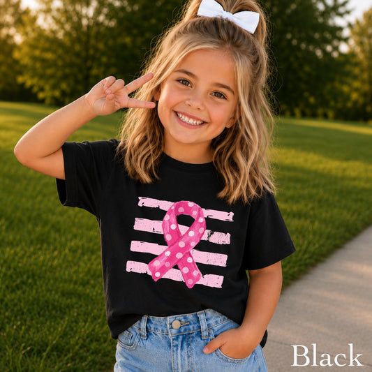Breast Cancer Awareness Ribbon Youth Comfort Color T-Shirt