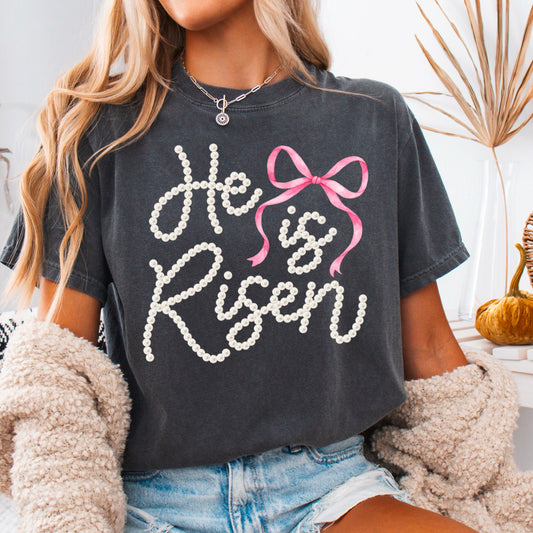 He Is Risen Easter Comfort Color Graphic Tee