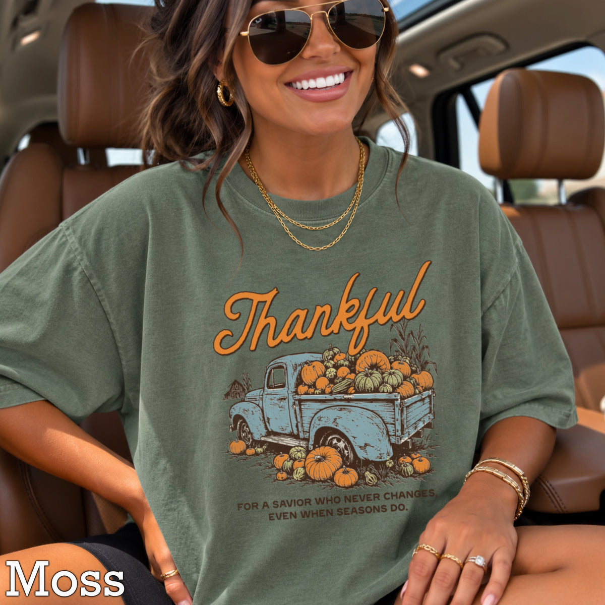 Thankful For A Savior Comfort Color Graphic Tee