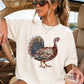 Faux Rhinestone Turkey Comfort Color Graphic Tee