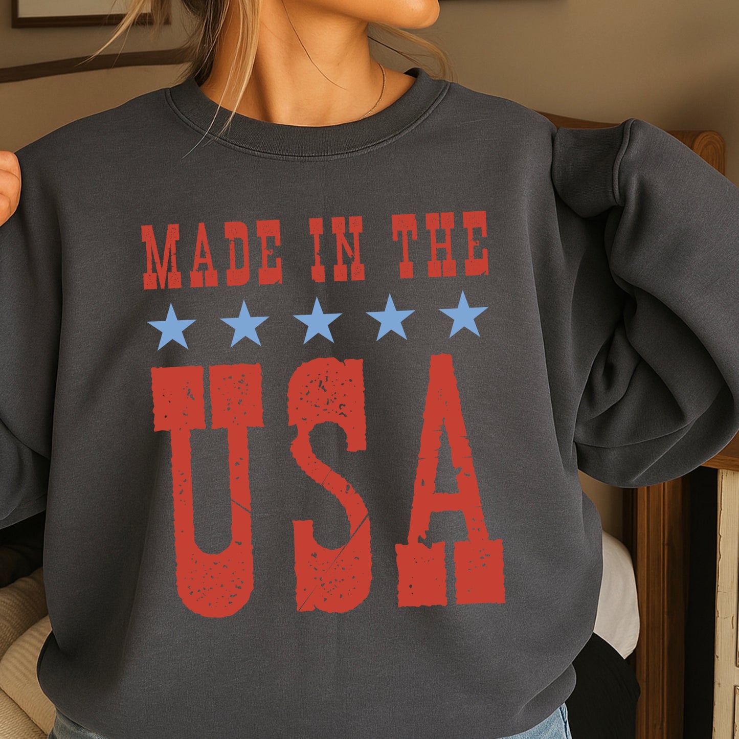 Made In The USA July4th Crewneck Sweatshirt