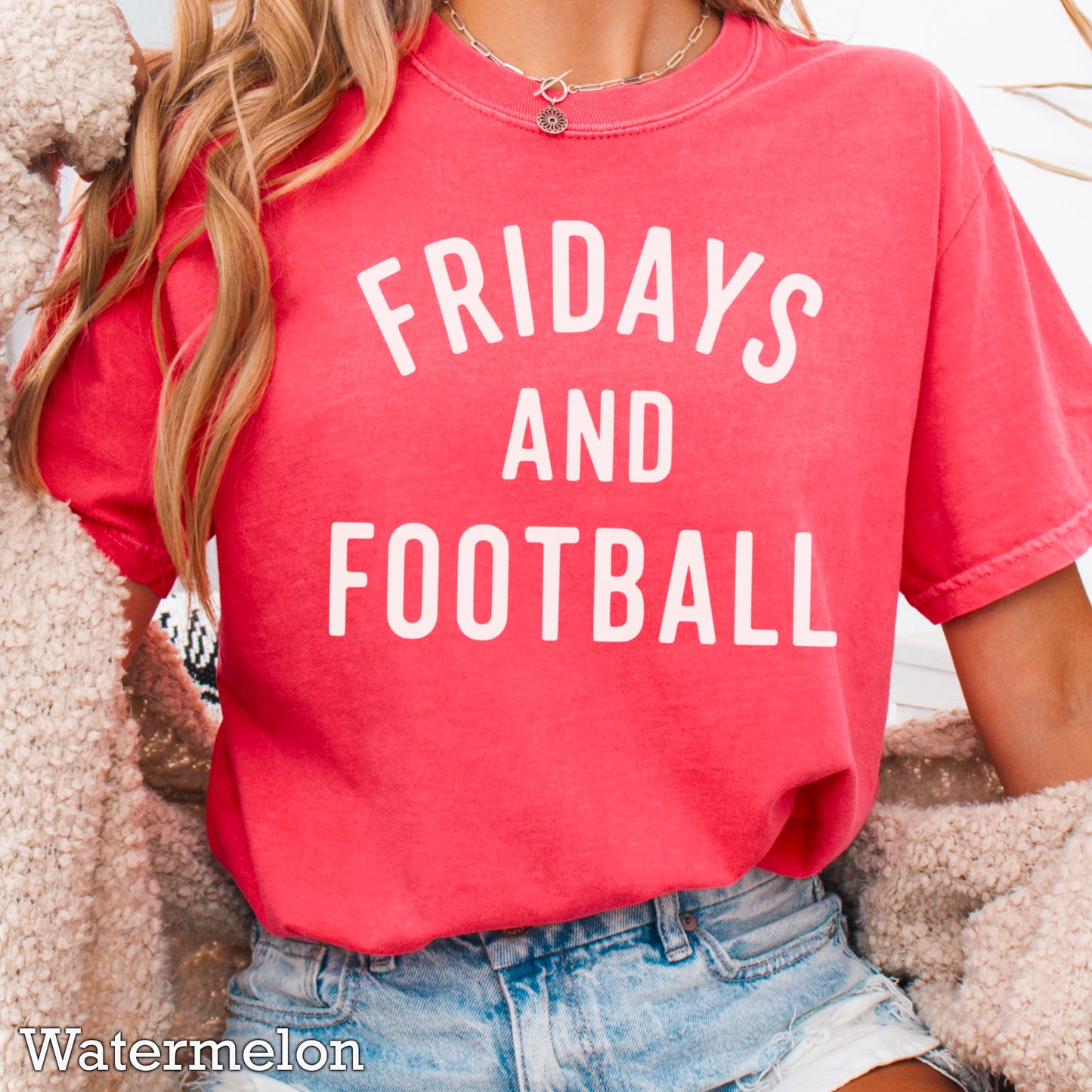 Fridays And Football Comfort Color Graphic Tee