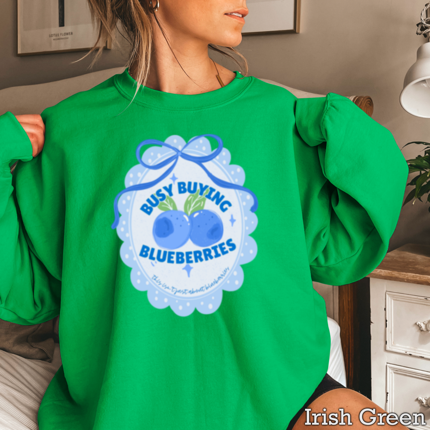 Busy Buying Blueberries Crewneck Sweatshirt