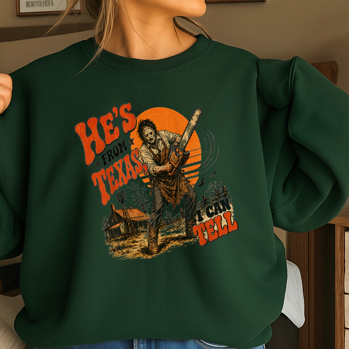 He’s From Texas Halloween Sweatshirt