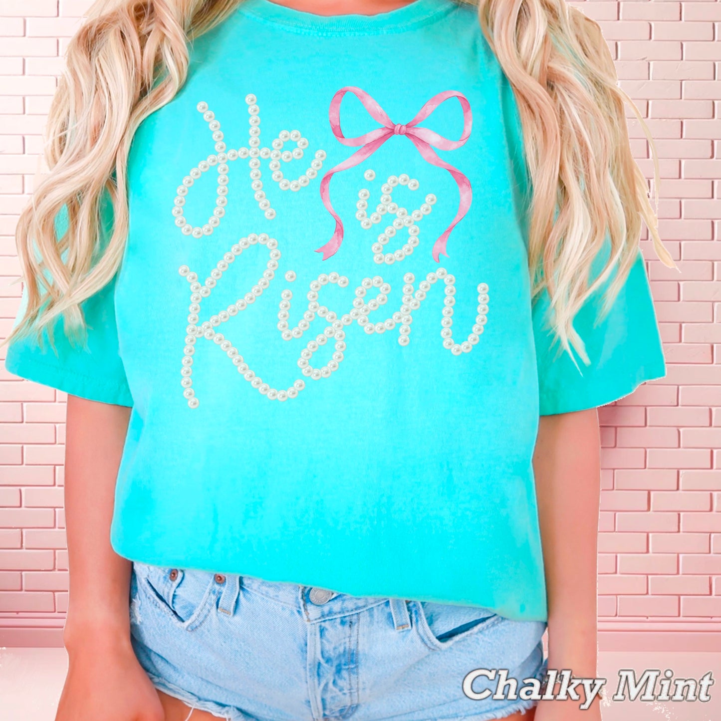 He Is Risen Easter Comfort Color Graphic Tee