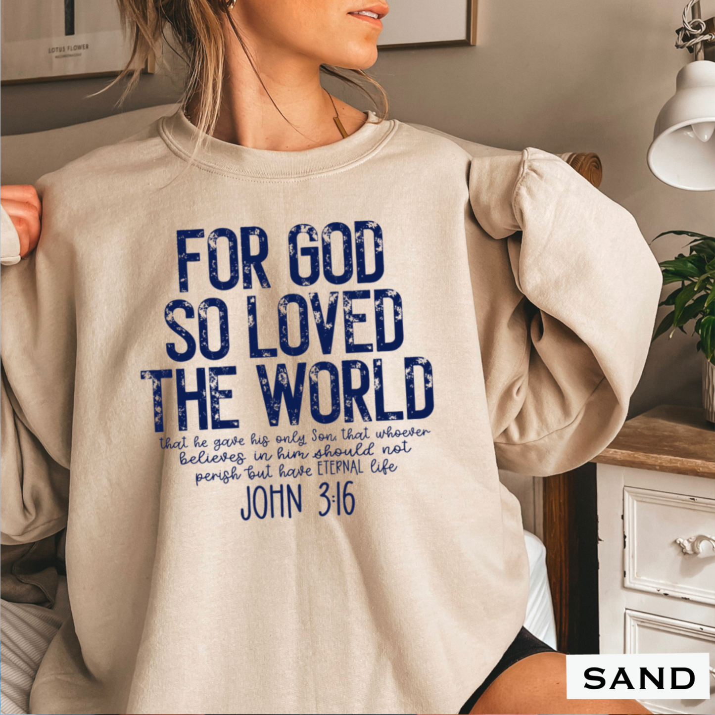For God So Loved The World Graphic Crewneck Sweatshirt